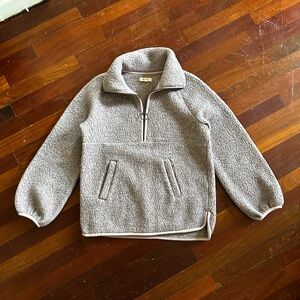 Madewell Lavander Quarter Zip Fleece Sweater